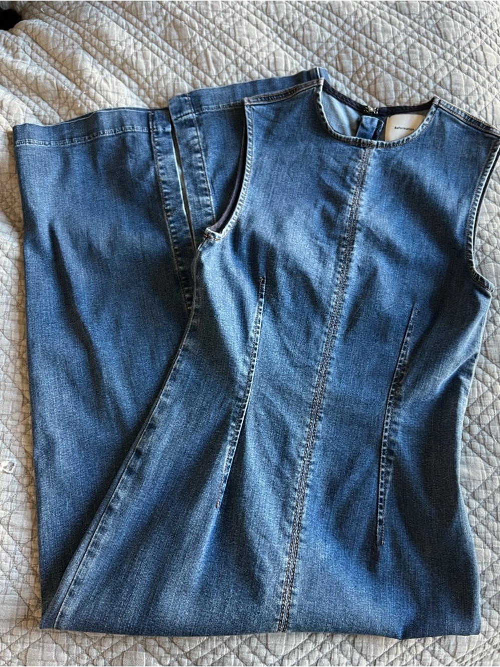 Reformation Kendi Midi Denim Dress